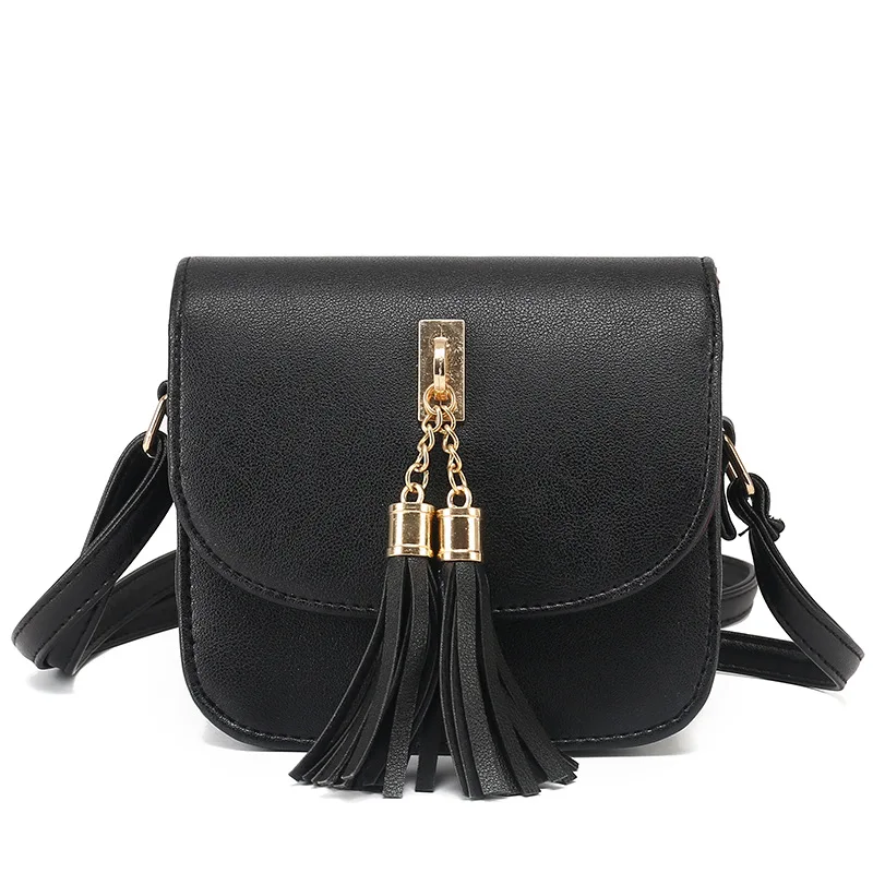 

Fashion Tassel Women's Bag New PU Leather Versatile Simple Shoulder Bag Multifunctional Buckle Messenger Bags for Women 2022