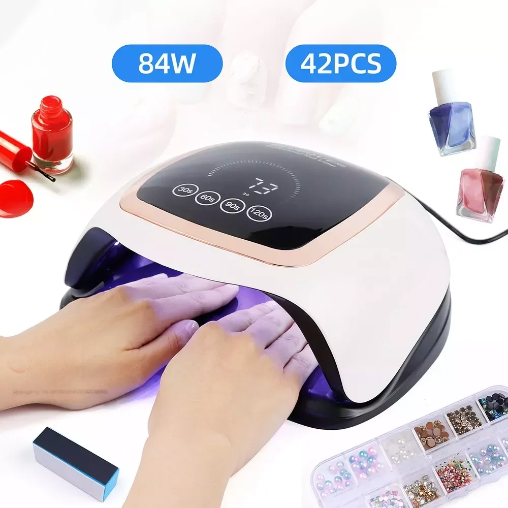 

NEW2023 UV Nail Dryer Lamp 42PCS UV LEDs Nail Curing Lamp Nails Art Tool Fast Drying UV Gel Polished Hybrid Varnish Manicure Dev