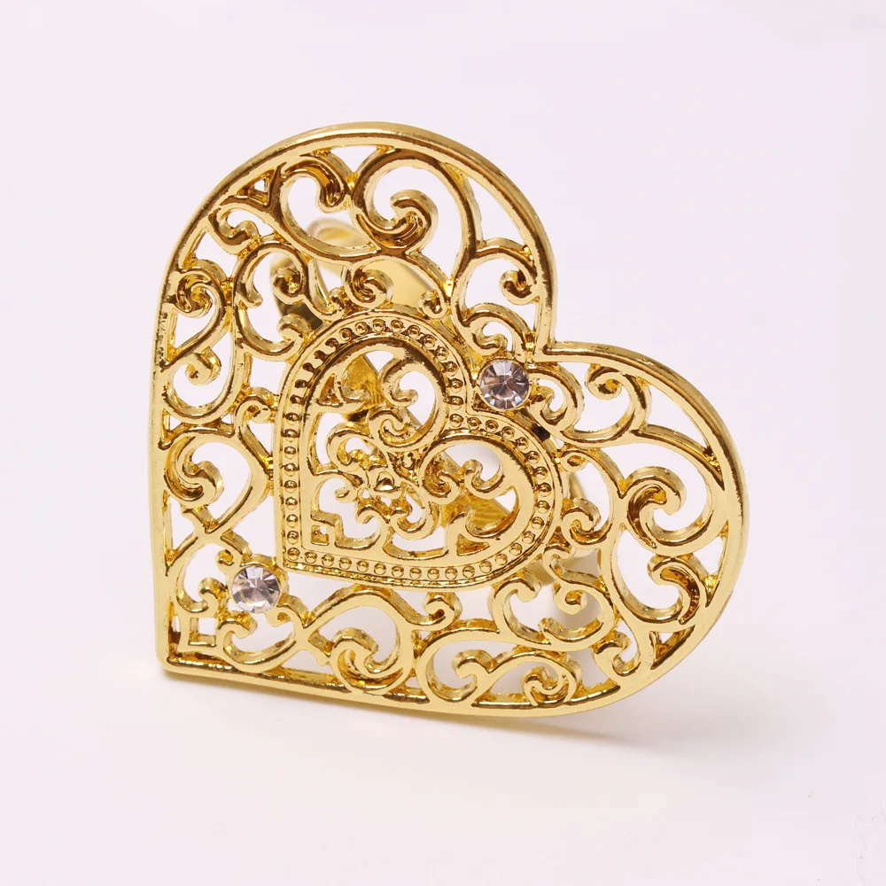 

10PCS/Metal plating love napkin ring Valentine's Day table decoration jewelry holiday love shape napkin ring