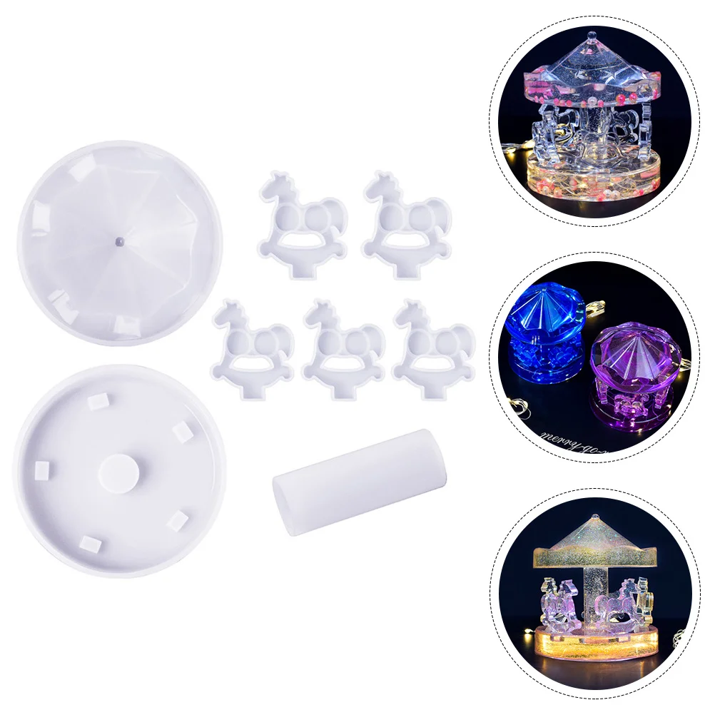 

Silicone Diy Merry Go Round Mold Carousel Molds Casting Epoxy Crafts Making Resinsupplies Horse Polymer Clay Meltwax Ornament