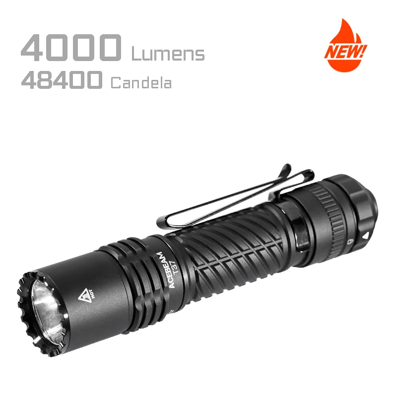 Фото Тактический фонарик ACEBEAM T37 SFT-90X EDC и рабочий фонарик — 4000 люмен с зарядным кабелем Eco-Sensa в комплекте №1