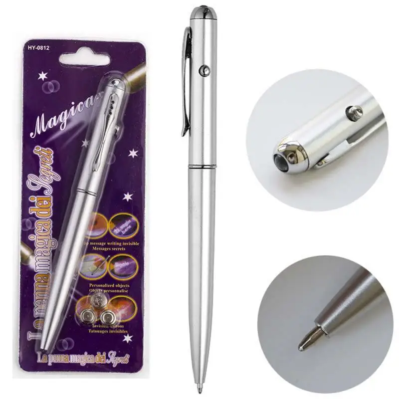

Creative Money Detector LED Light Pen Rotating Twisting Lamp Invisible Pen Imitation Metal Silver Counterfeit Aluminum alloy Pen