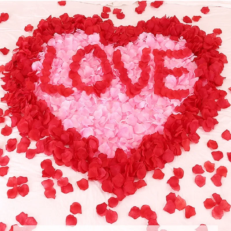 

Fake Rose Petals Flowers Red Artificial Flower Wedding Engagement Decoration Valentine's Day Love Event DIY Party Supplies