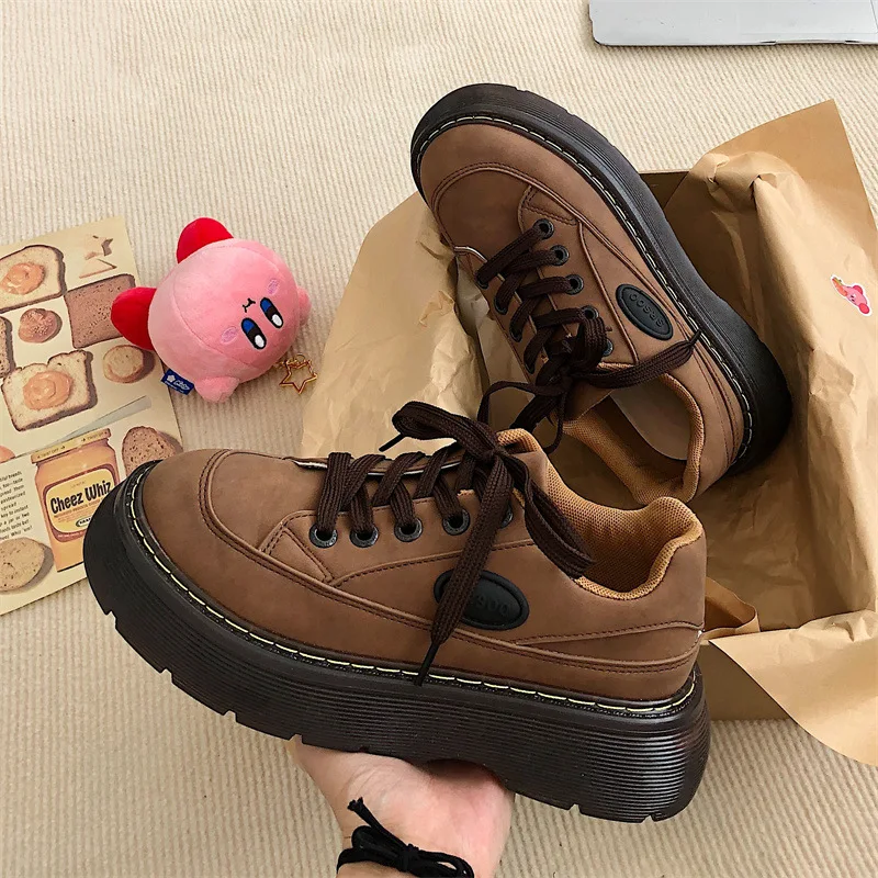 

Cool Chunky Sneakers Fashion Retro Martens Boots Shoes Women Lace-up Thick Bottom Suit Zapatos Chaussure Femme Tenis Masculino