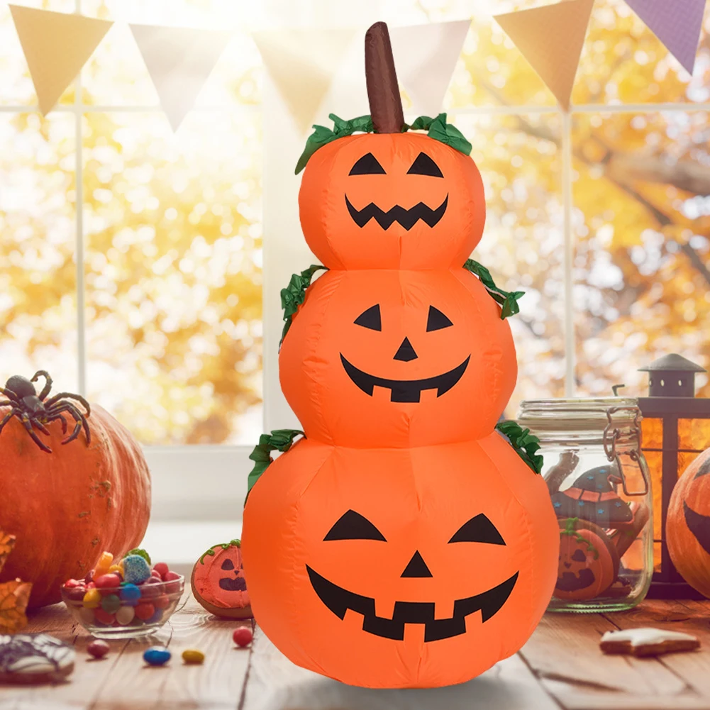 

Halloween Air Inflatable Pumpkin Model Giant Blow Up Spooky Ghost Pumpkin Scary 120cm for Holiday Party Yard Garden