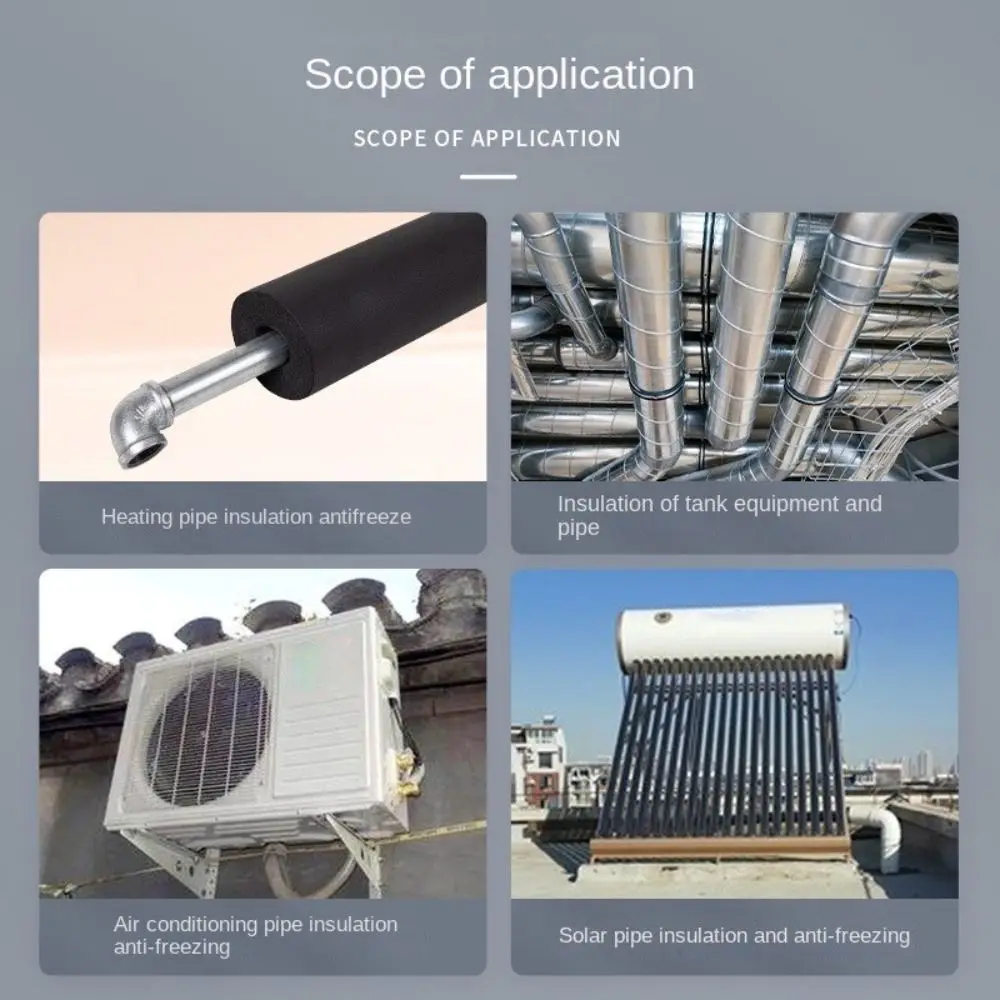 Губчатая резиновая труба 1 8 м черная утолщенная термоизоляция трубчатый рукав