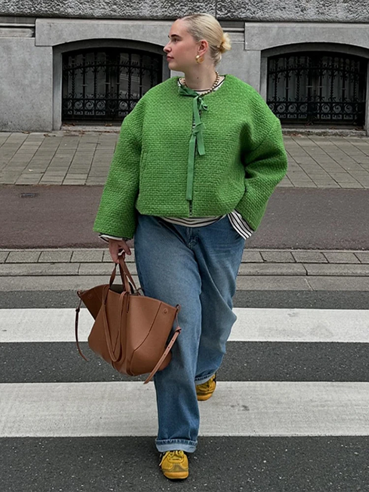 Повседневная женская куртка на шнуровке модные женские куртки с круглым вырезом