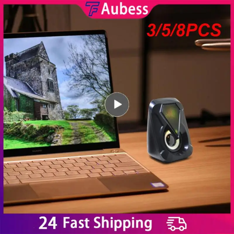 

3/5/8PCS New High Magnetic Speaker Rgb Speaker Computer Audio Usb Supply Power Dirctly Usb Wired Computer Speakers