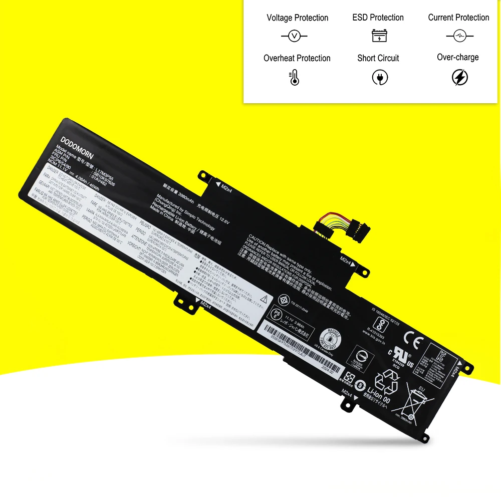 Аккумулятор для ноутбука Lenovo ThinkPad L380 L390 S2 Yoga 4080 01AV481 01AV482 01AV483 SB10K97626 2018 мАч