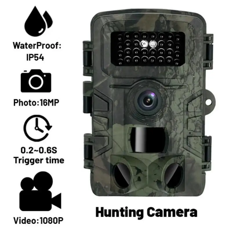 

Hunting Camera 16MP Wild Trail Camera Infrared Night Vision Outdoor Motion Activated Scouting 0.2S Trigger Photo Trap Wildlife