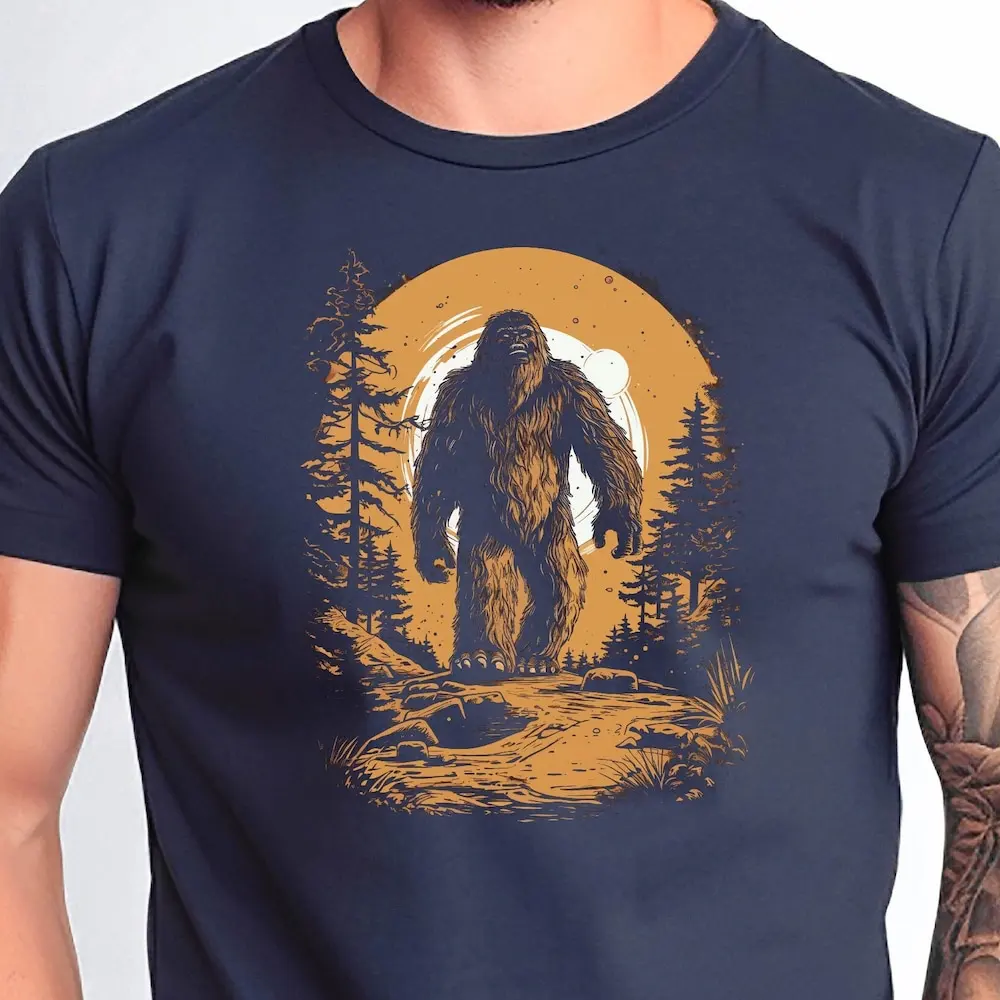 Футболка с изображением гор Bigfoot Sasquatch милая забавная футболка Mointain на День