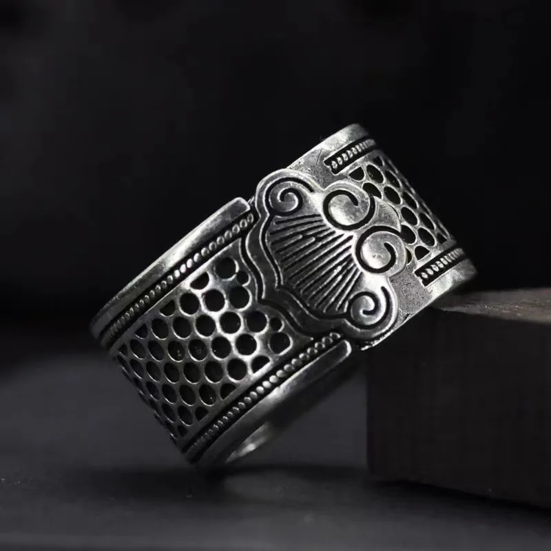 

Retro Xiangyun Opening Men's and Women's Rings Fashion and Auspicious Auspicious Thimble Ring Jewelry