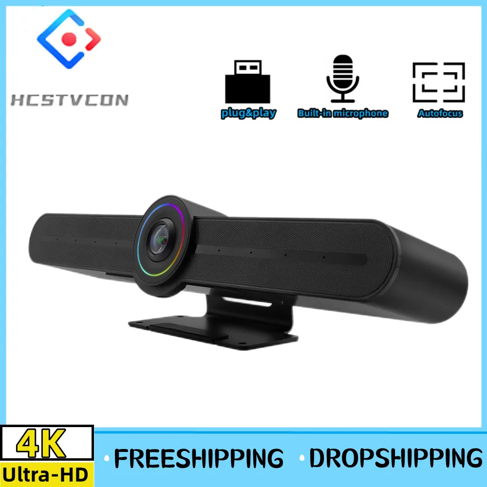 

Webcam 4K Wireless Video Conference Camera System All-in-1 PC Computer USB Plug With Microphone For Laptop Desktop YouTube Live