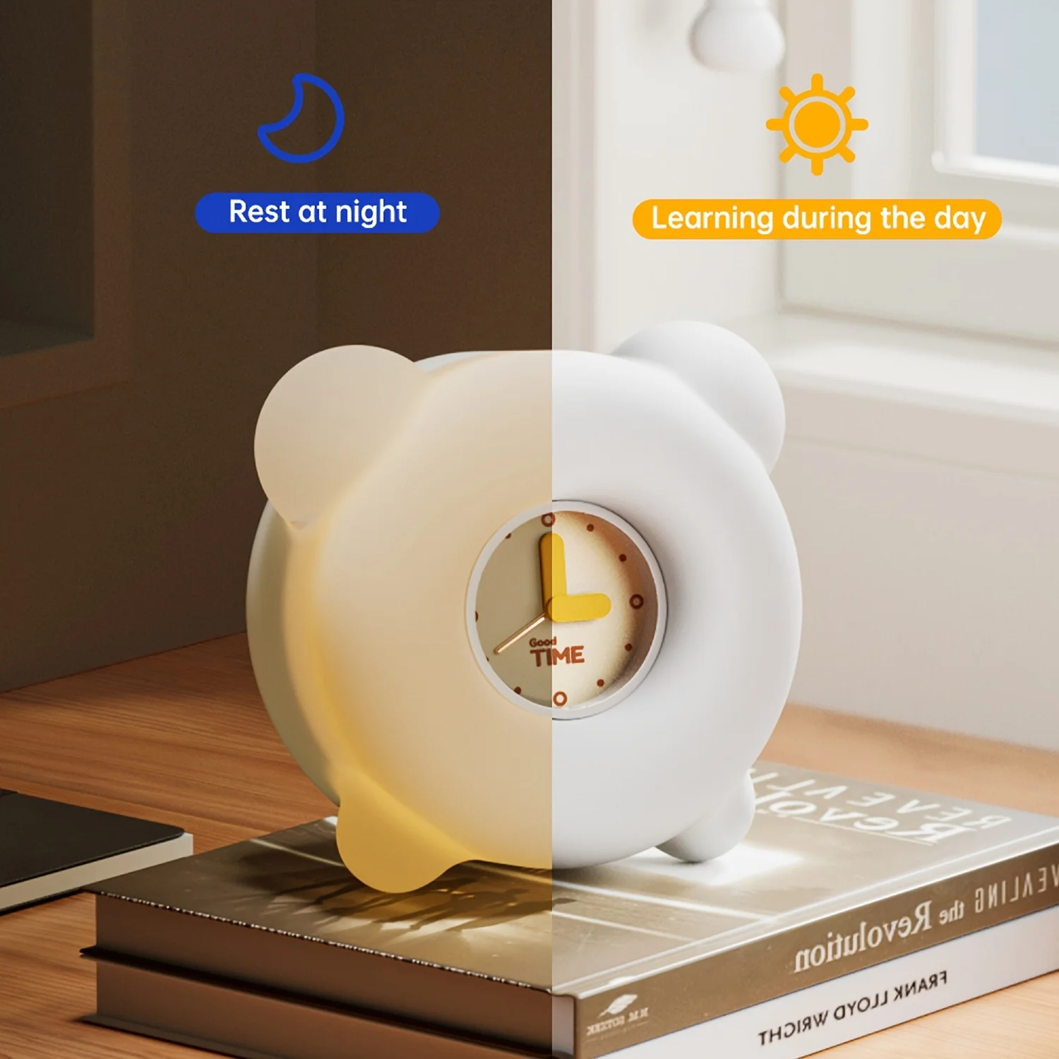 Милый Силиконовый Будильник С USB-зарядкой Яркая Лампа-будильник Трехуровневое