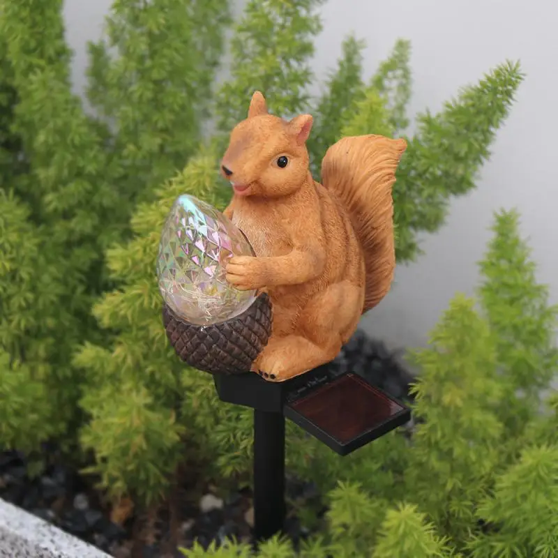 

Solar Crystal Light Resin Squirrel Lawn Lamps Outdoor Waterproof Garden LED Lights For Garden Yard Lawn Decoration