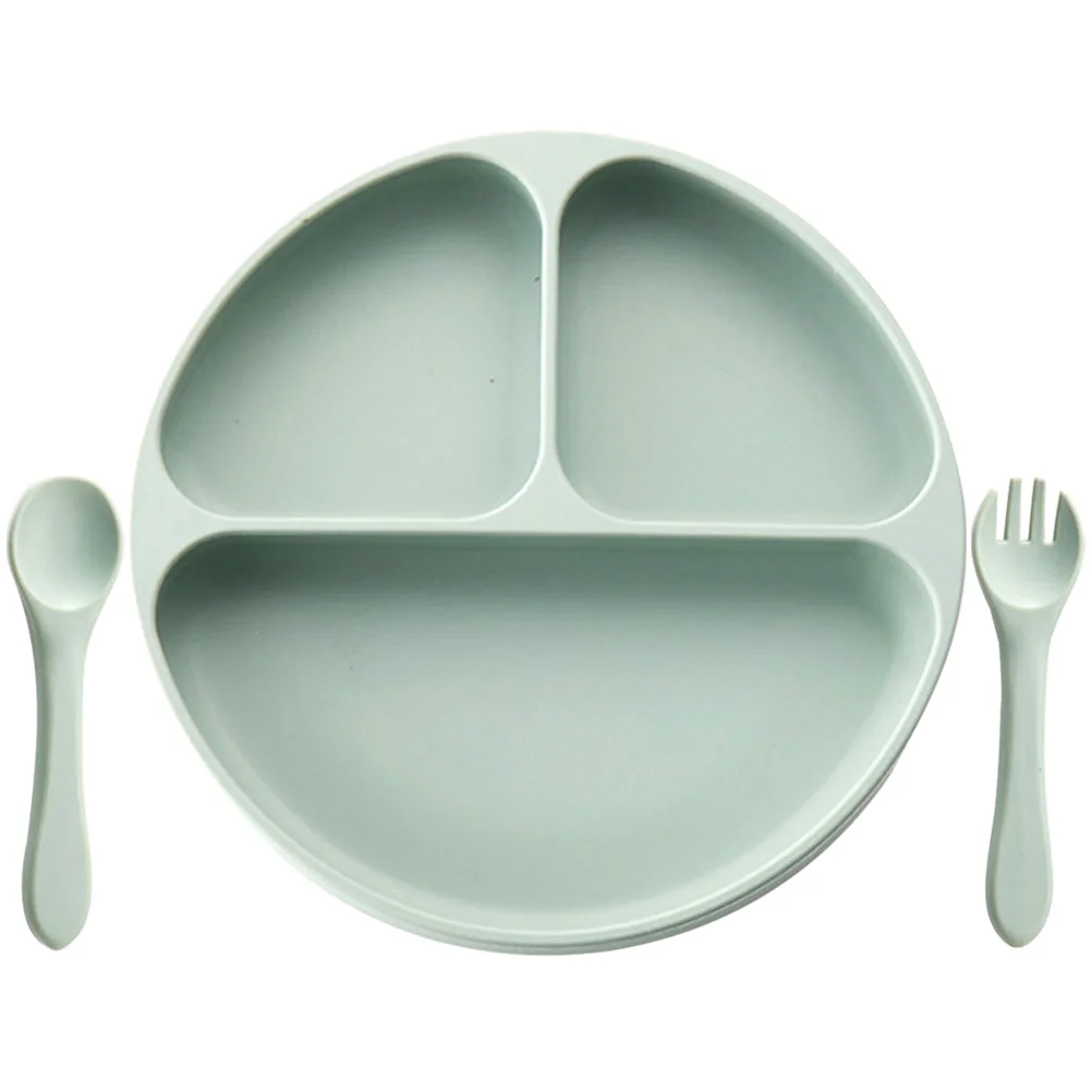

1 Set of Food Plate Toddler Food Divider Tray Silicone Snack Fruit Serving Plate