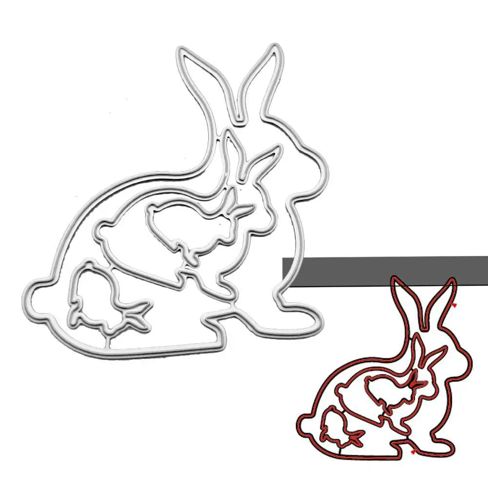 

Little Rabbits Cutting Dies For Card Making DIY Scrap-booking Embossing Metal Carbon Steel Tools Cute Pattern Scrapbook Decor