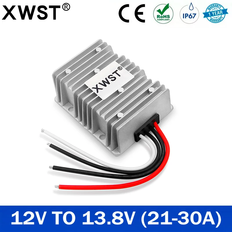 

XWST новинка от 12 В до 13,8 В постоянного тока преобразователь 21A 30A повышающий преобразователь мощности 13,8 В стабилизатор для свинцово-кислотно...