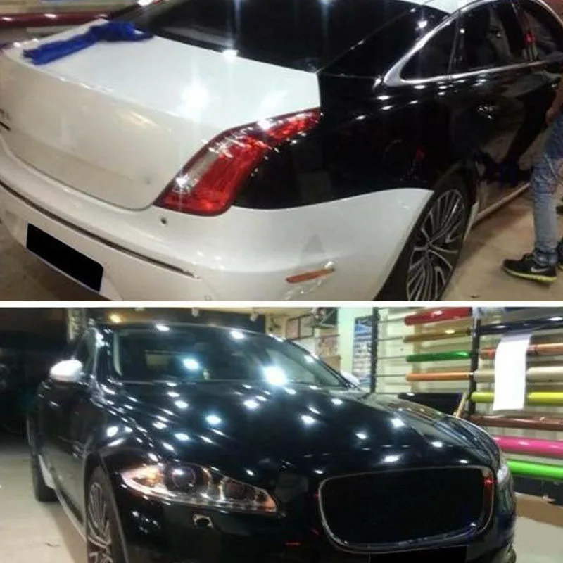 Глянцевая черная Автомобильная наклейка 30*150 см виниловая пленка автомобильная