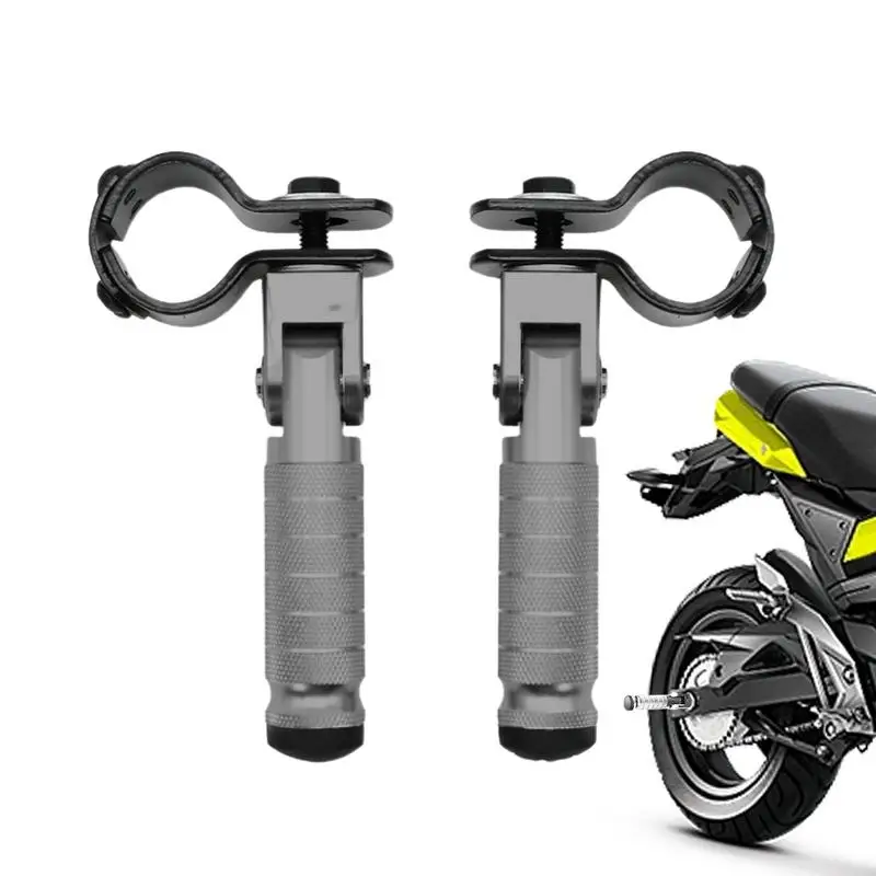 

Bike Foot Rest Pedal Portable Motorcycle Footrest Replacement High Toughness Front Foot Pegs Rests Pedals Anti-Slip Aluminum