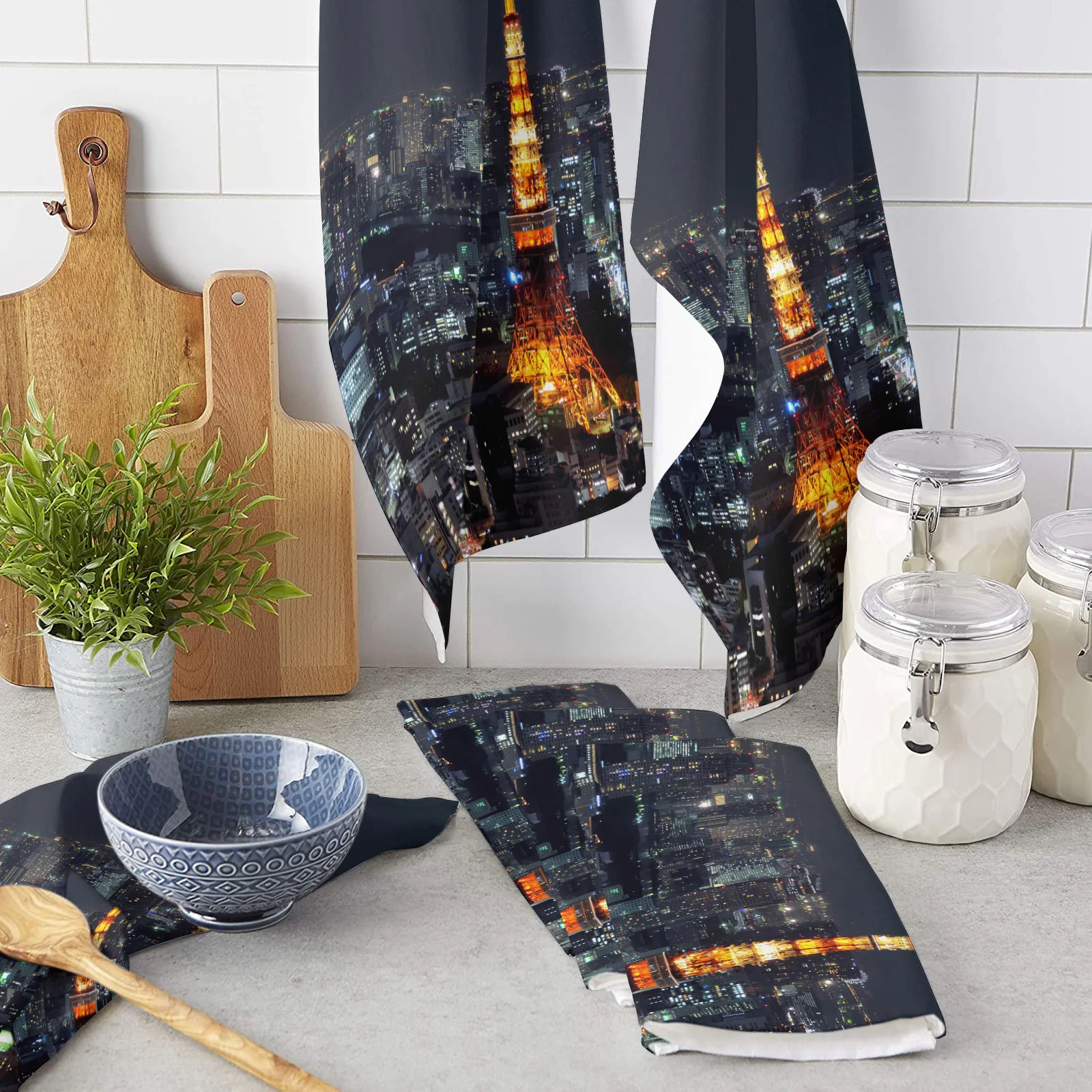 

Полотенце для мытья рук и чая, с изображением города Токио