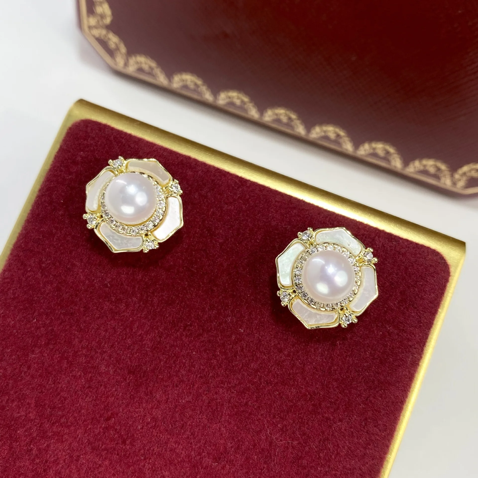 Женский роскошный комплект из трех предметов кольцо и серьги с натуральным