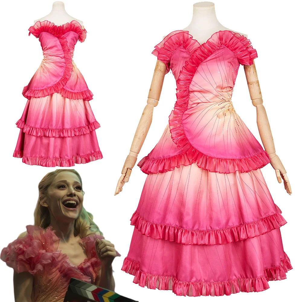 Glinda Princess Косплей Красное Платье Wicked Bud Юбка Костюм Ведьмы Женский Ролевая Игра