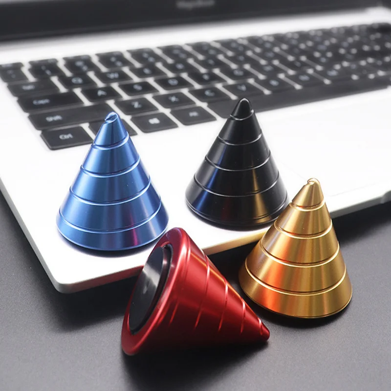 Desktop Decompression Rotating Cone Gyroscope Office Desk Fidget Toys Optical Illusion Flowing Finger Toys Kids Adult Gifts
