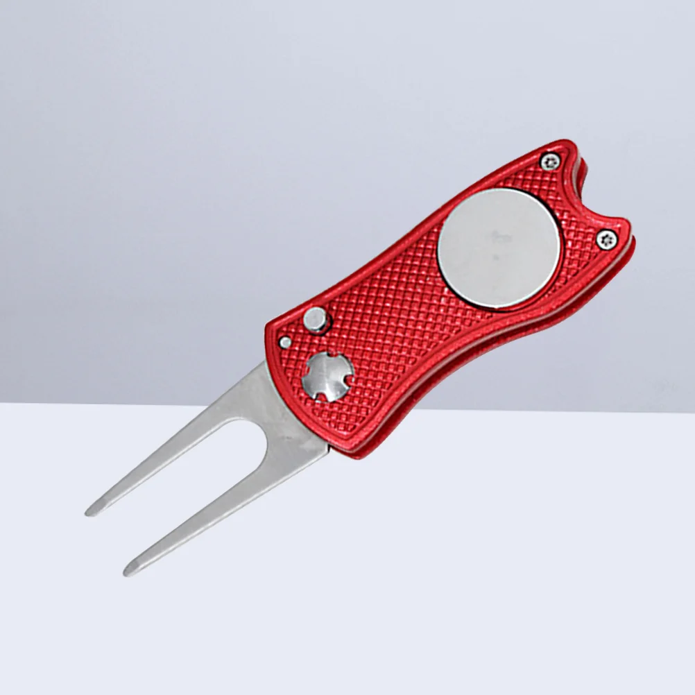 

All Metal Stainless Steel Foldable Divot Repair Tool Ball Marker Pitch Fork Putting Green Repair Kit Golfer Training Accessory