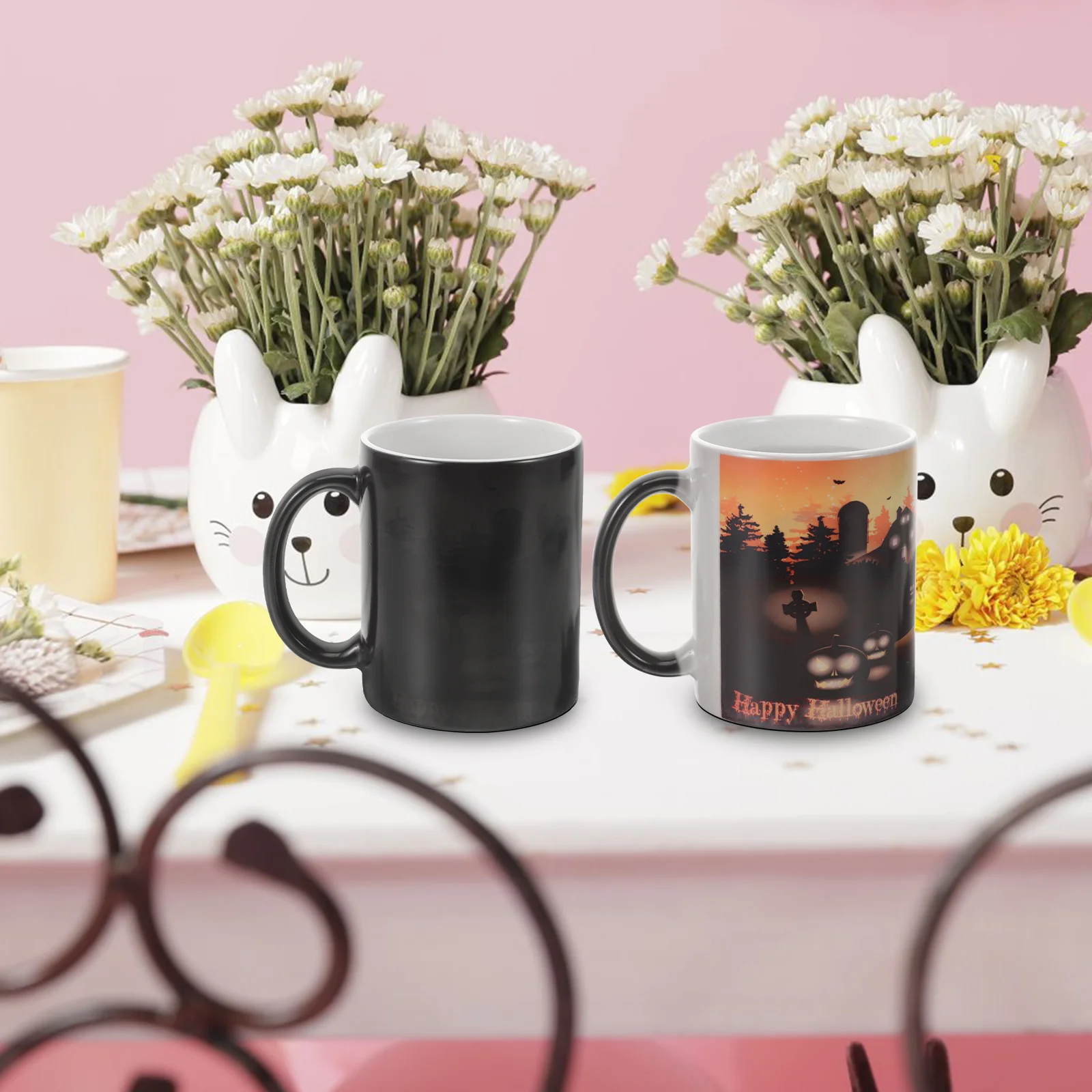 

Office Coffee Mug Cup Heat Sensitive Color Changing Gift Ceramic Water Change Large