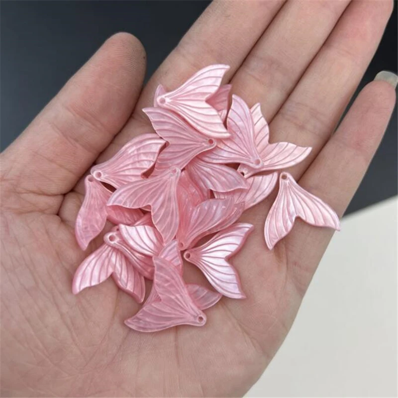 

New Imitate shell 20mm acrylic beads charm acetic acid fish tail connectors for diy earrings hairpin jewelry making accessories