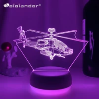 airplane night light 3d 7 color changing touch control led fighter toy childrens gift table lamp desk decoration bedside lamps