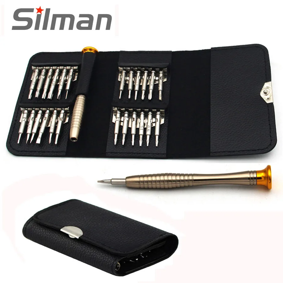 

25pcs in 1 Glasses Repair Tools Set Wallet Screwdrivers Tool Kits Pouch Eyewear Accessories for Laptop Cell Phone Glasses Watch