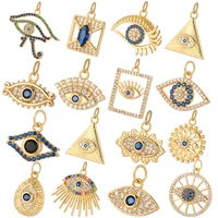 turkish evil blue eye charms for jewelry making supplies gold color cz crystal greek eye diy earring necklace bracelet