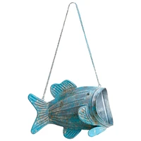 flying fish iron sheet flower container and flower pot hanging basket blue decorative pendant grocery garden courtyard balcony
