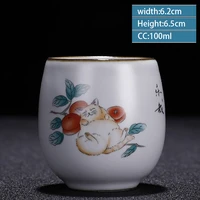 retro ru kiln ceramic teacup coffee cup handmade tea bowl chinese tea set accessoriesteacup drinkware supplies 100ml nice one