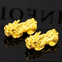 vietnam alluvial gold pixiu gold plated 3d soild pixiu for diy bracelets jewelry making