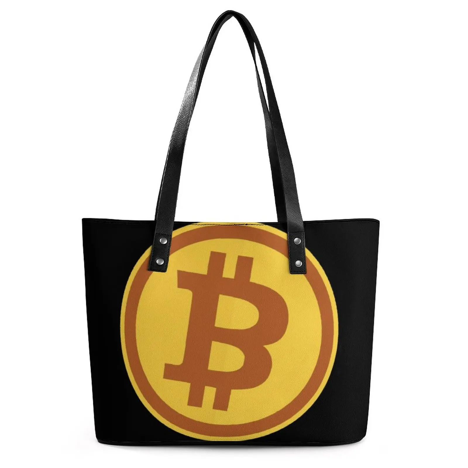 

Bitcoin BTC сумки для женщин, виртуальная валюта, сумка-тоут, повседневная офисная сумка через плечо, топ-ручка, принт, искусственная кожа, сумки д...