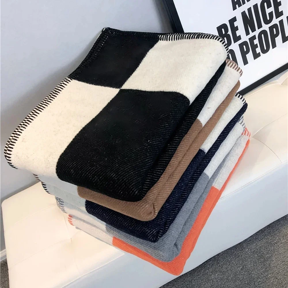 135x180 см клетчатое кашемировое одеяло супермягкий шерстяной шарф шаль зимняя