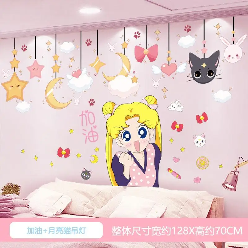 Kawaii Sanrios декор комнаты Hellokittys Сейлор Мун мультфильм аниме Diy комната Наклейка