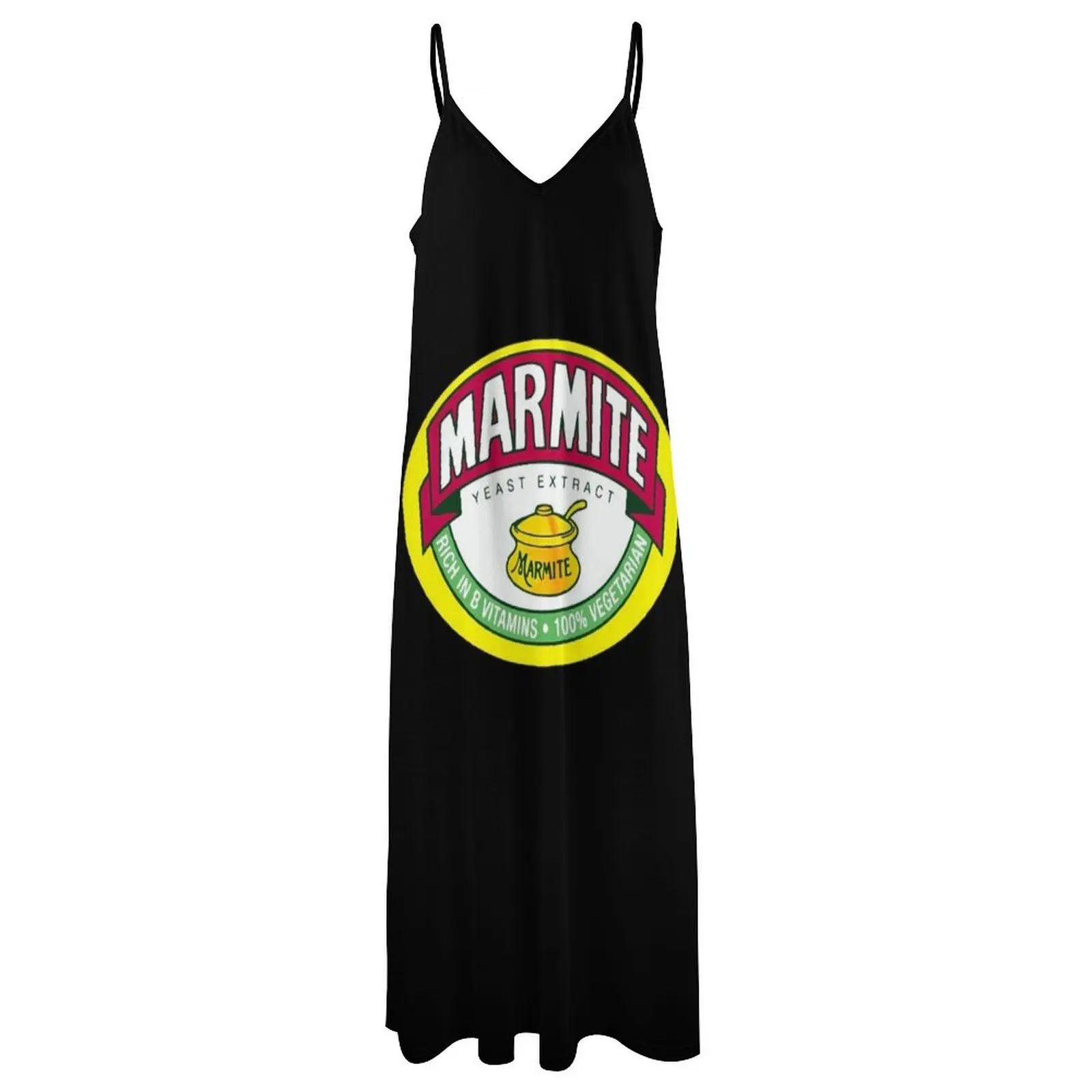Дрожжи с логотипом Marmite для фанатов длинное платье без рукавов вечернее женская