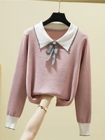 bow sweater women knitted sweaters pullover autumn long sleeve top jumpers korean style woman clothes sueter mujer invierno 2022