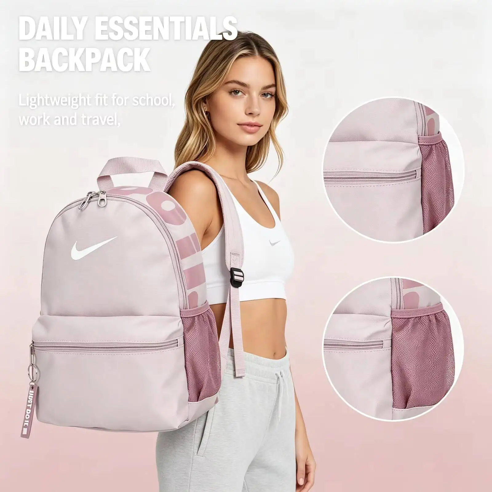 Фото Новые мужские и женские сумки Nike, рюкзаки для путешествий на природе, модные рюкзаки, школьные сумки для студентов. №2