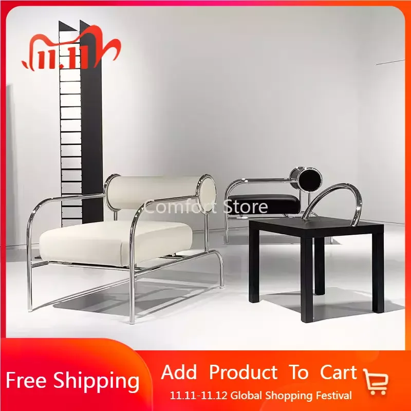 

Nordic Lounge Gaming Living Room Chairs Arm Sofa PU Leather Modern Lazy Chair Designer Chaises De Salon Home Furniture WKYZ