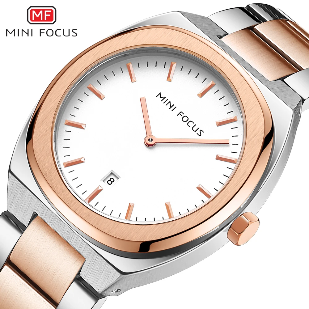 

MINIFOCUS Brand Luxury Quartz Mens Wristwatches Business Waterproof Male Clocks 23mm Stainless Steel Strap montre pour hommes