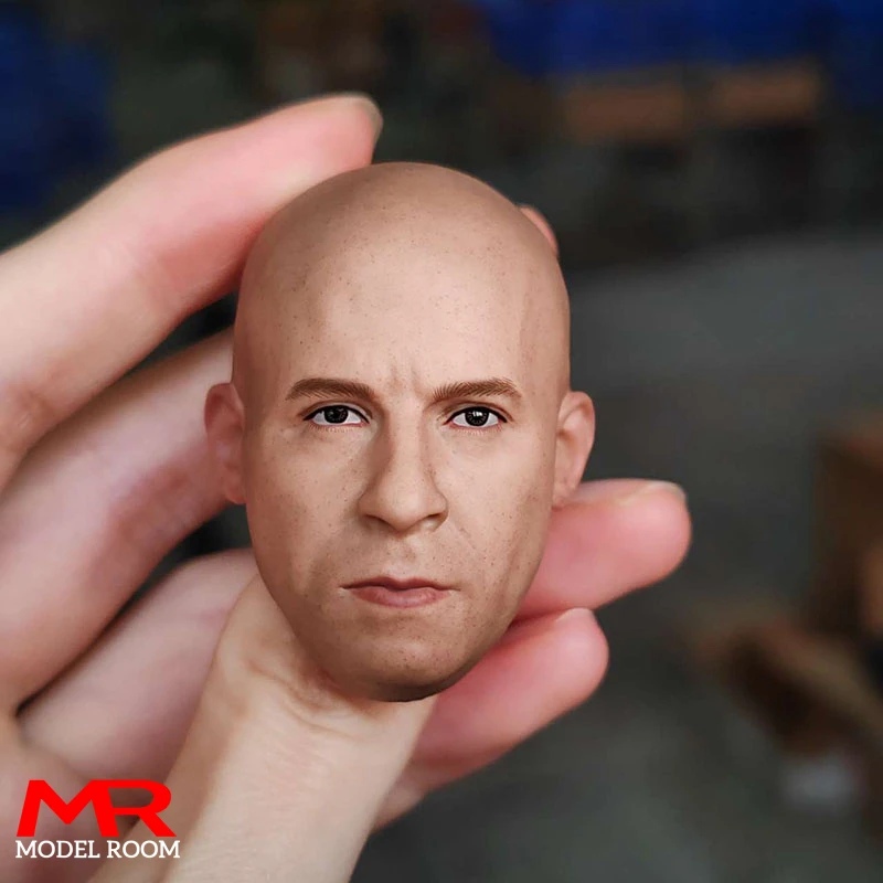 Фото 1/6 масштаб Vin Diesel голова лепка лысая голова солдата резьба модель подходит для 12-дюймовой фигурки солдата тело куклы №1
