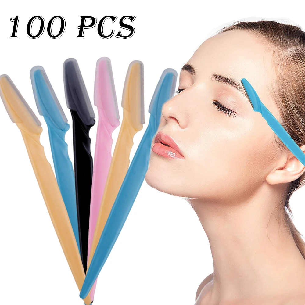 100 PCS  Wholesale Small Professional  Eyebrows Trimmer Female  Eye Brow Knife Face Hair Remover Tool For Women Free Shipping