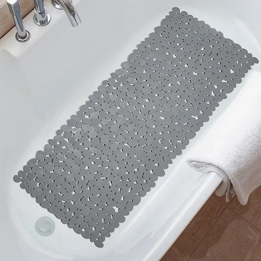 

Machine For Bath Washable Bathtub Shower Pebble Shape Holes Cups Tub Mats Drain Mat With Non-slip Bathroom Suction