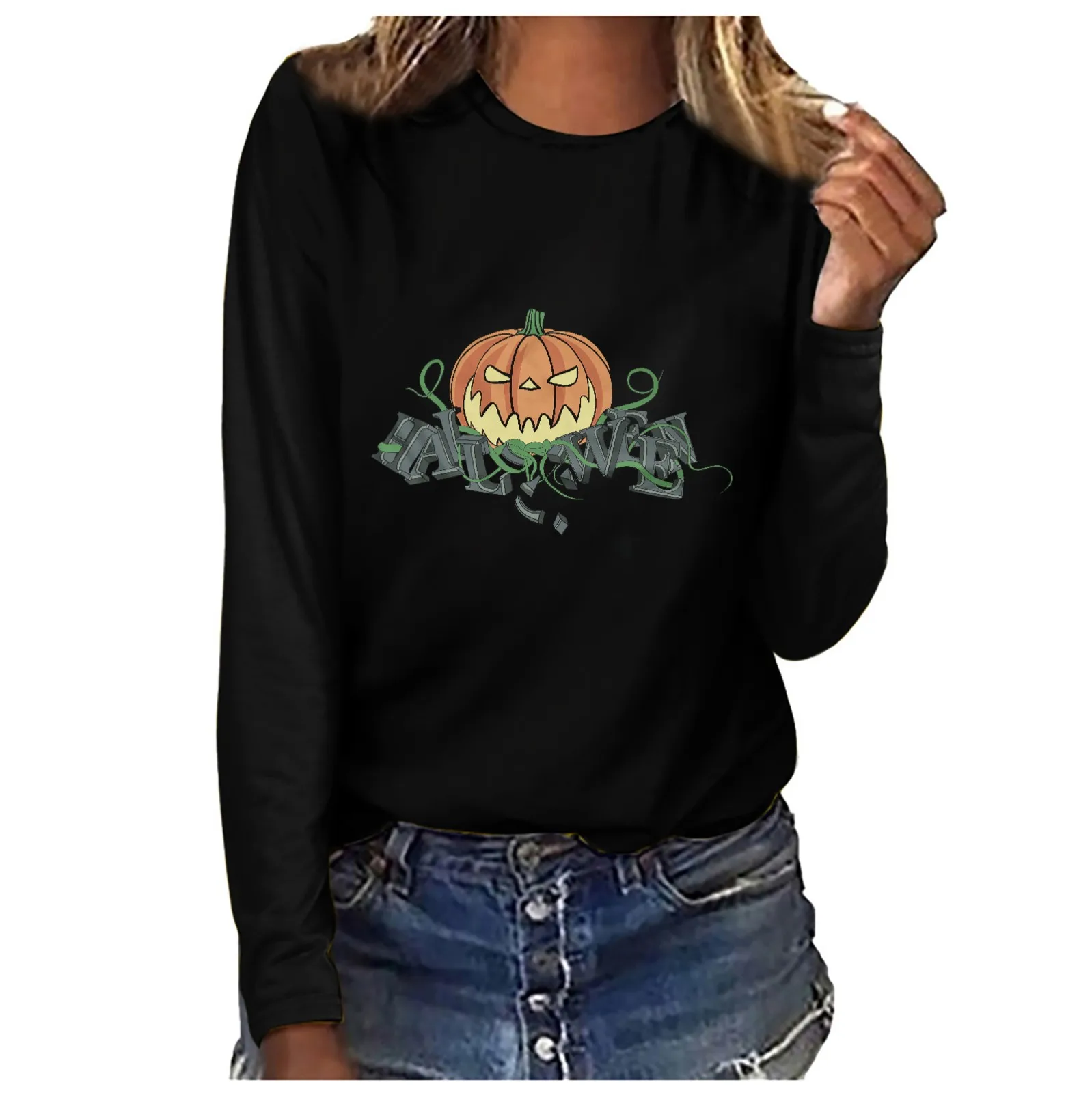 

Ladies Casual Round Neck Printed Long Sleeve Lady Tunic Ladies Long Sleeve Lightweight Tops Ladies Long Sleeve Workout Shirt