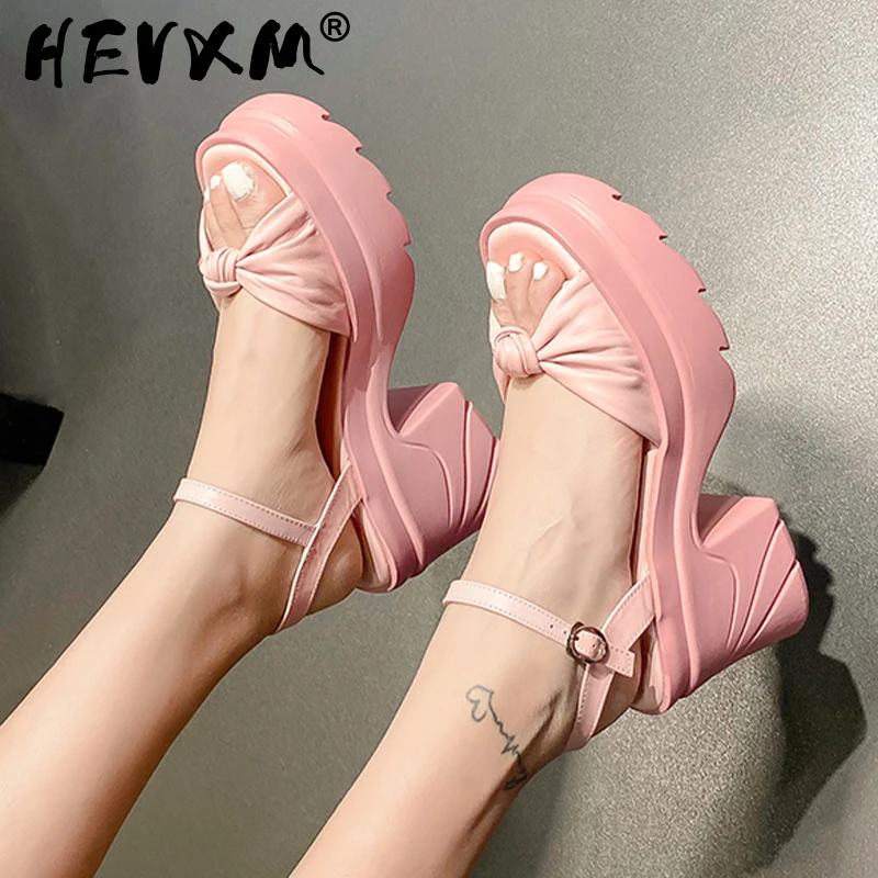 

Women Chunky New High Heels Shoes 2022 Summer Platform Fashion Flip Flops Pumps Slippers Party Dress Walking Slides Women Shoes